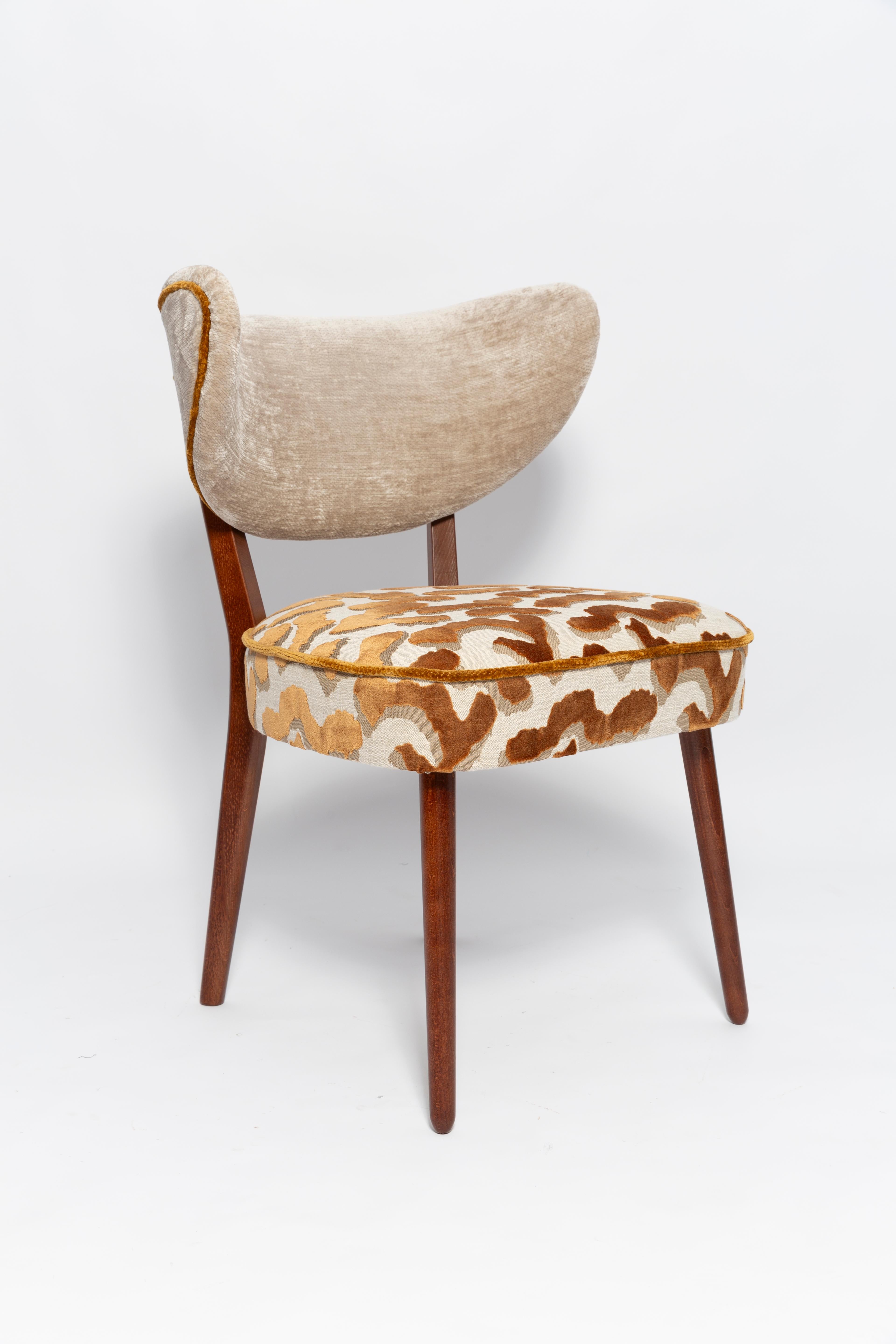 Polish Vintola Studio Dining Chair, Casamance Nimbus Leopard Fabric, Europe, Poland For Sale