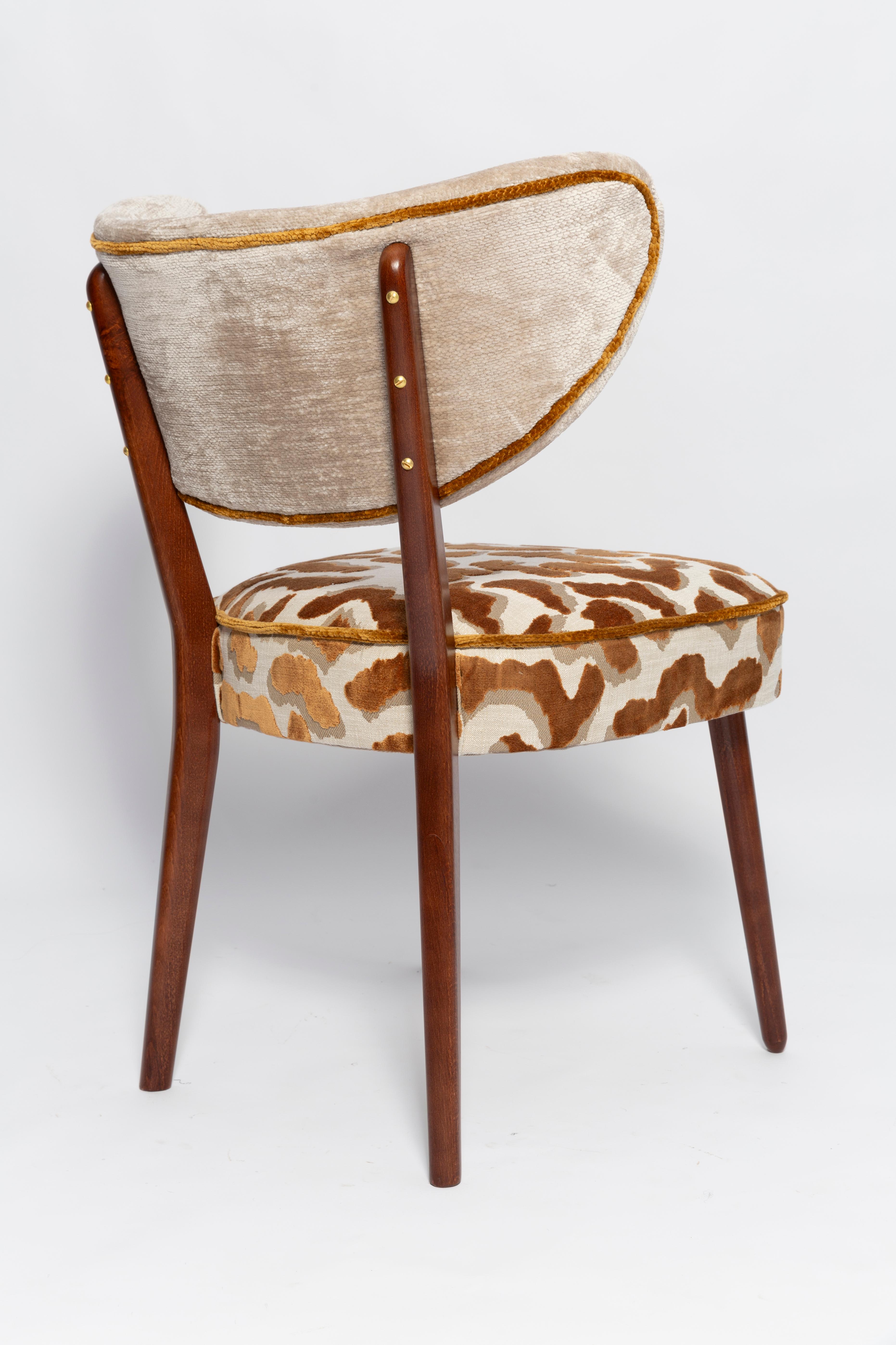 Contemporary Vintola Studio Dining Chair, Casamance Nimbus Leopard Fabric, Europe, Poland For Sale