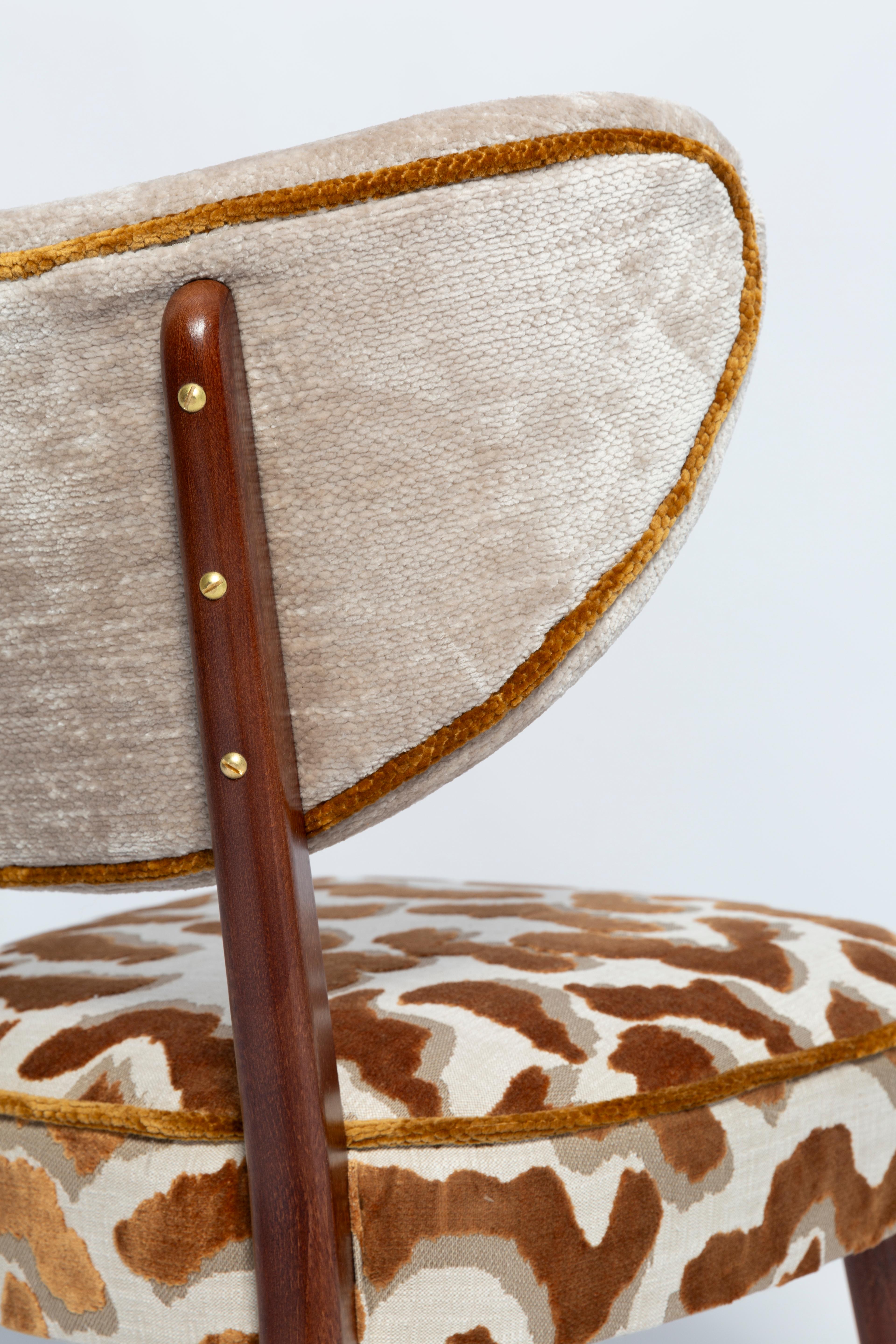 Bouclé Vintola Studio Dining Chair, Casamance Nimbus Leopard Fabric, Europe, Poland For Sale