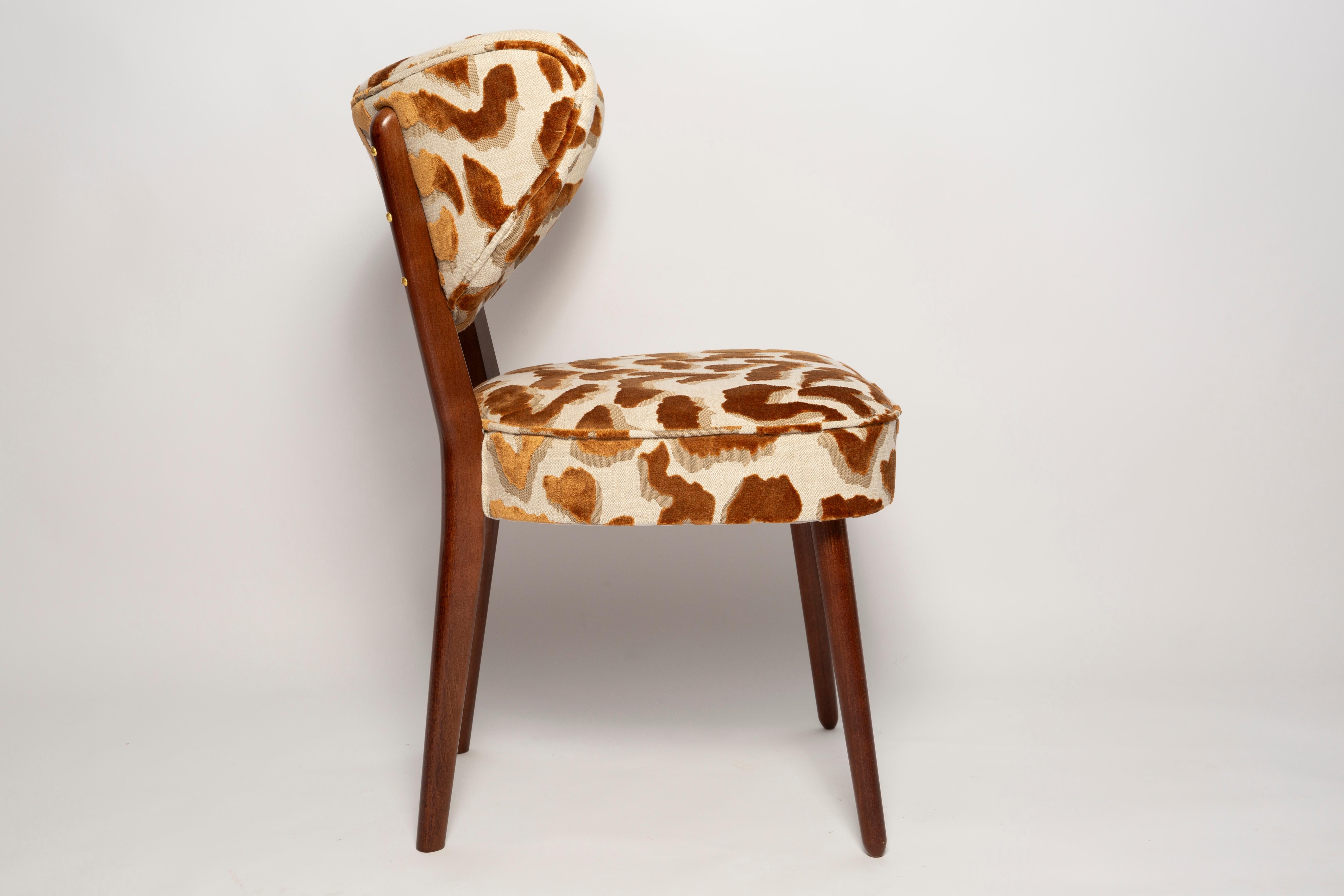 Polish Vintola Studio Dining Chair, Casamance Nimbus Leopard Fabric For Sale