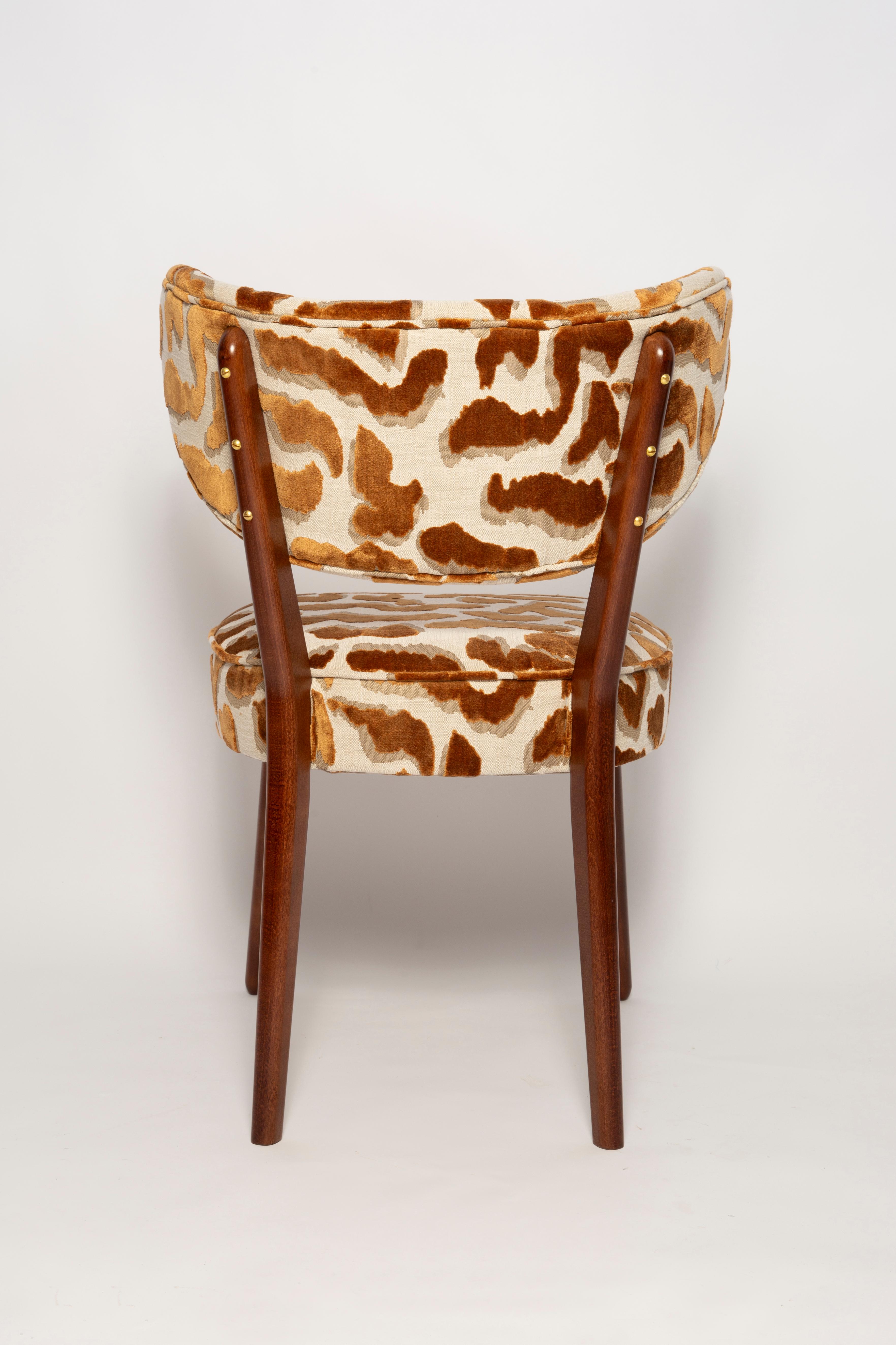 Contemporary Vintola Studio Dining Chair, Casamance Nimbus Leopard Fabric For Sale