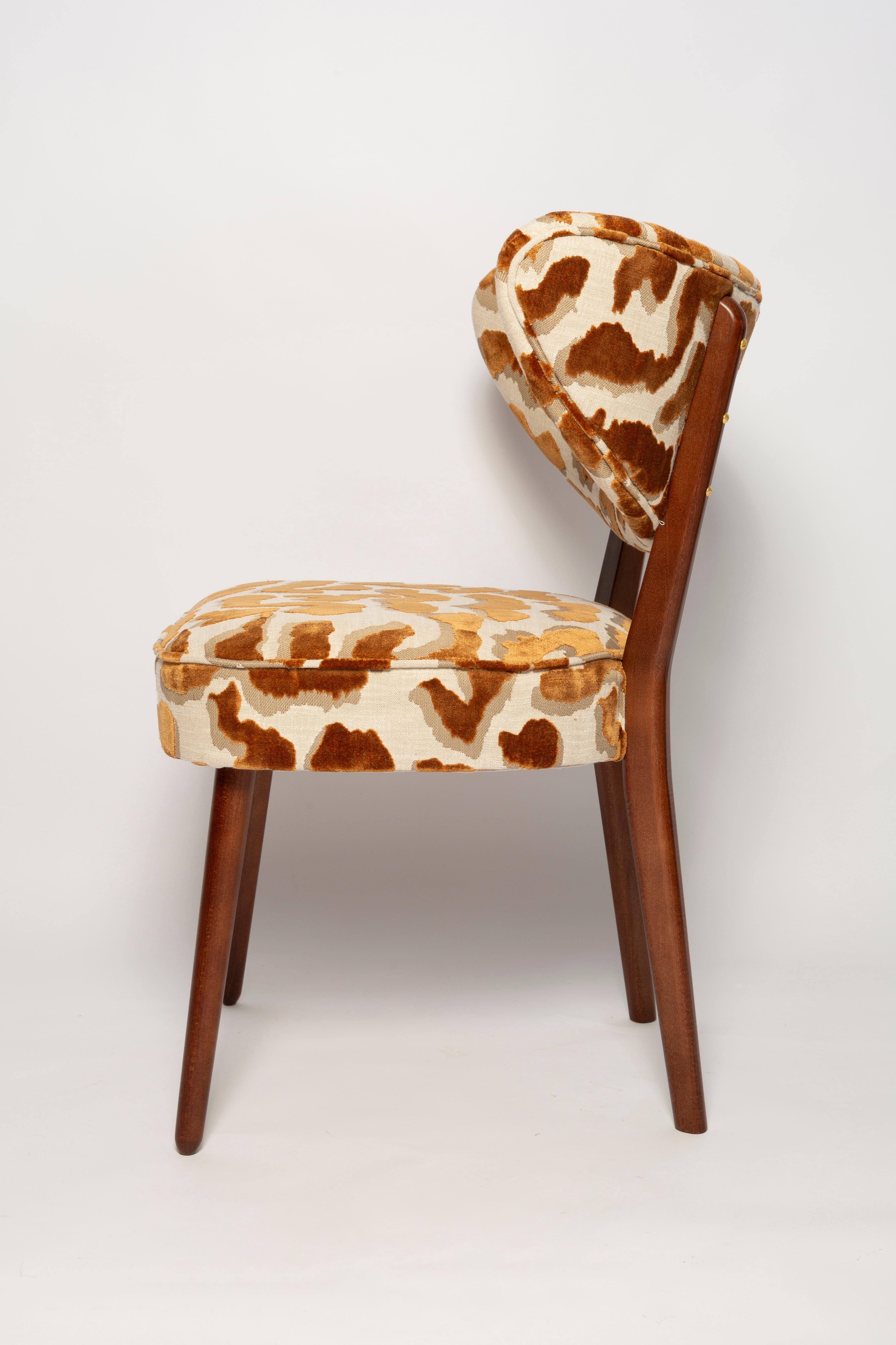 Bouclé Vintola Studio Dining Chair, Casamance Nimbus Leopard Fabric For Sale