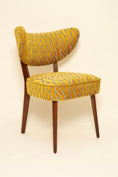 Vintola Studio Dining Chair, Casamance Parioli Yellow Jacquard Velvet Fabric