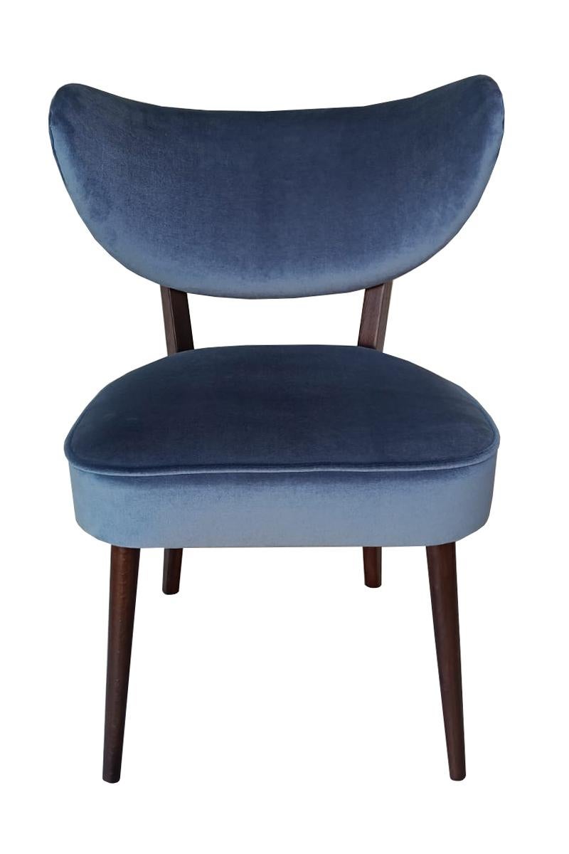Vintola Studio Esszimmerstuhl, Marineblauer Samt Stauden Stoff, Europa, Polen (Bouclé) im Angebot