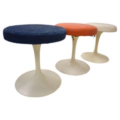 Vinyl Seat Eero Saarinen Tulip 'Tm' Stools for Knoll Associates