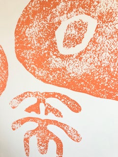 Motif. Abstract, African American Artist Viola Leak Woodcut Silkscreen Print