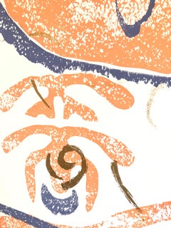 Motif, Gold Abstract African American Artist Viola Leak Woodcut Silkscreen Print
