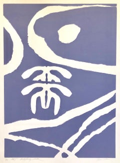 Retro Motif (Purple), African American Artist Viola Leak Woodcut or Silkscreen Print