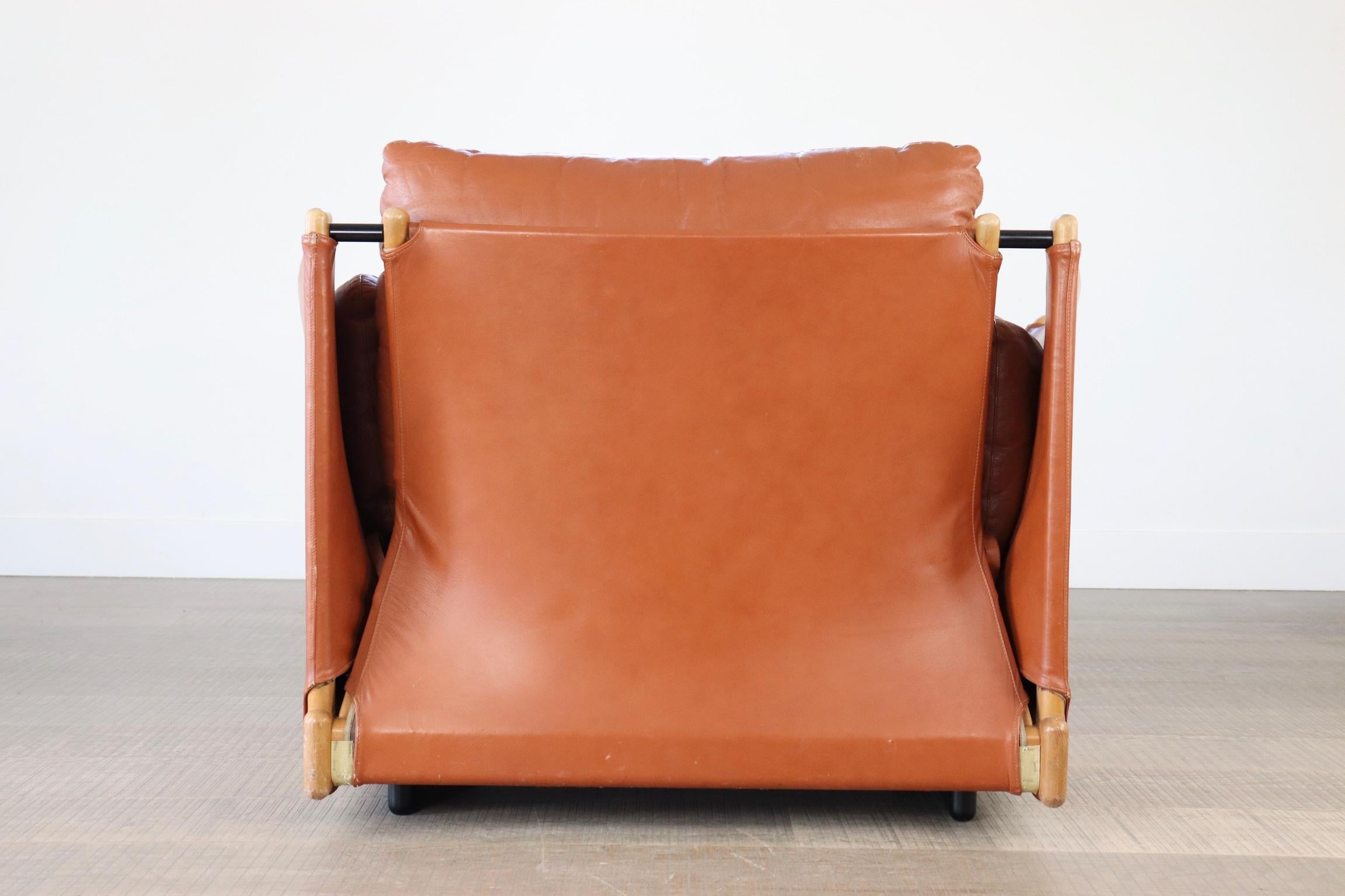 Viola d’Amore Armchair by Piero de Martini for Cassina in Cognac Leather, 1980s 6