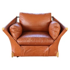 Fauteuil Viola d'Amore de Piero de Martini pour Cassina en cuir cognac, 1980