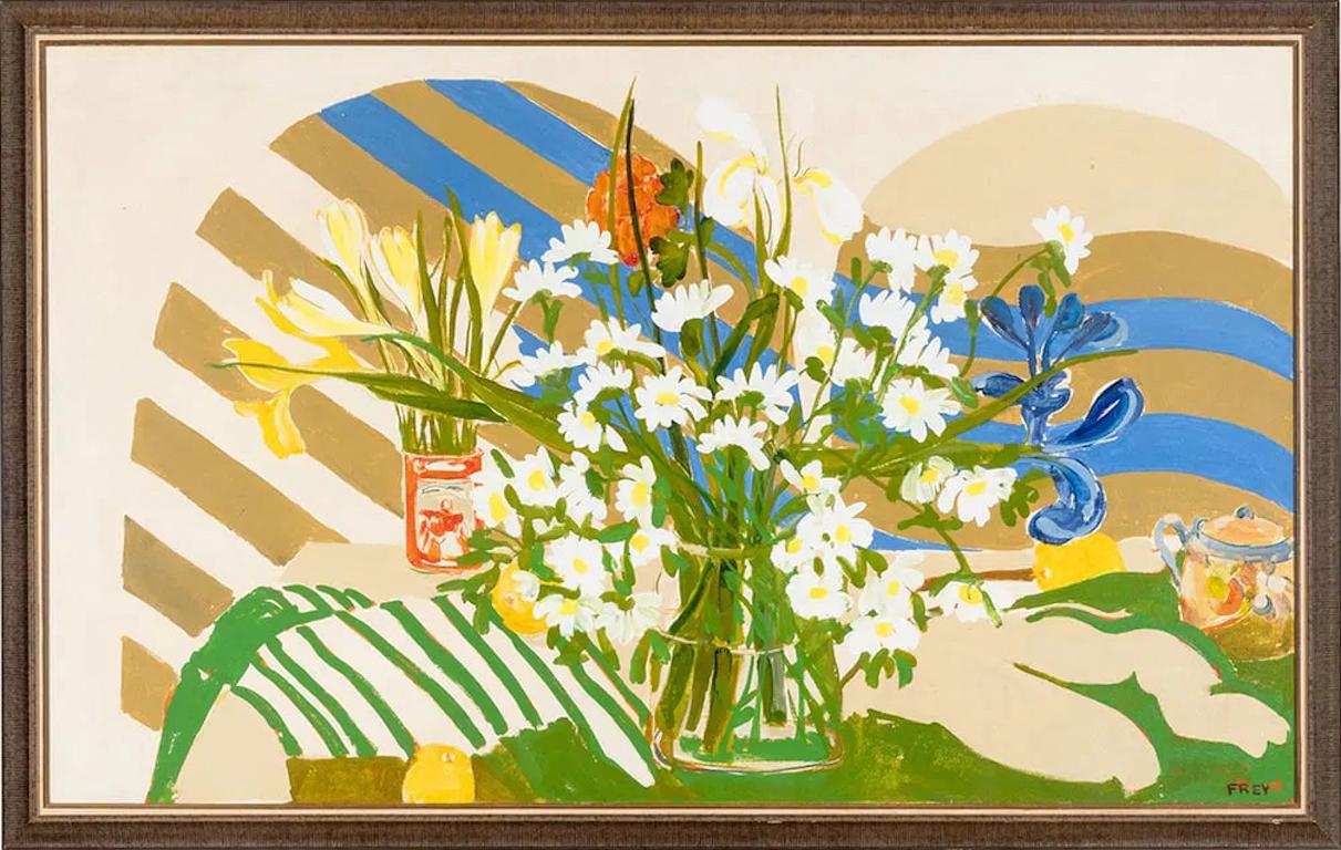 Viola Frey Pintura de bodegón floral 1