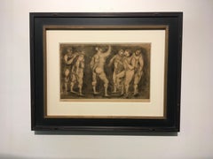 Vintage 'Contest, ' by Viola Frey, Drypoint Etching