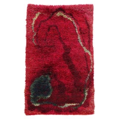 Viola Gråsten Vintage Swedish Rya Rug, Biophiles Design trifft auf Expressionismus