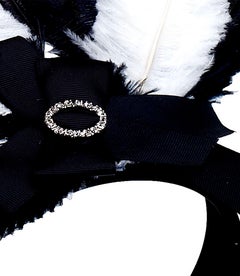 SPECIAL HOLIDAY PRICE:Kreisicouture satin headband decorated with dyed feathers