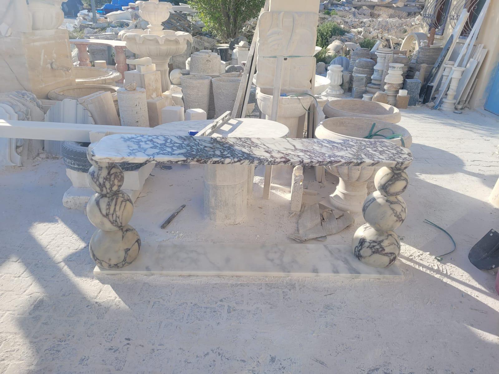 Made from high-quality violet veined marble this console can be customised in your requested dimensions. The ball legs are a sculpture and piece of art in themselves. 

MY HABITAT DESIGN is an interior design studio based in Amsterdam. This table