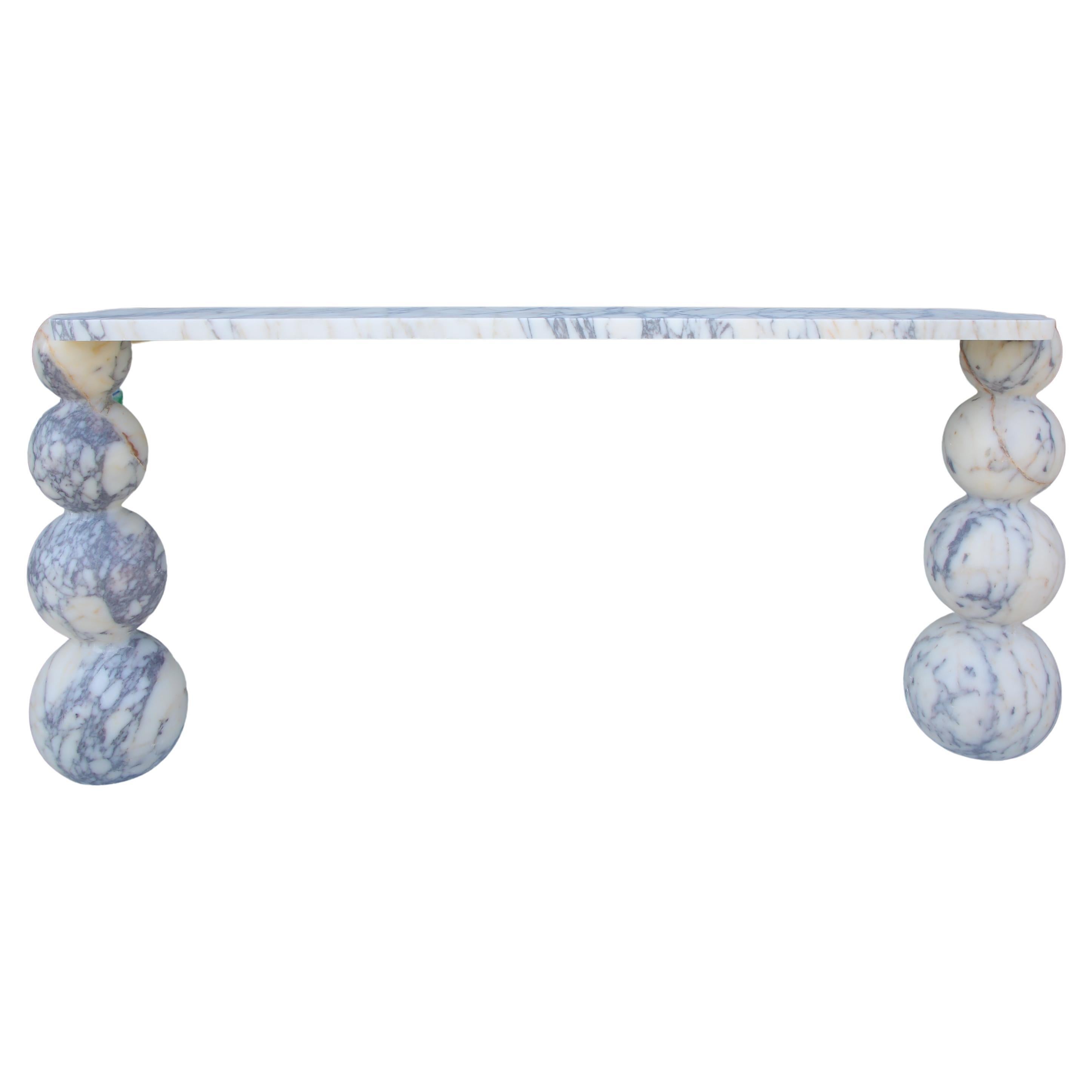 Viola Marble Console Table with Ball Legs