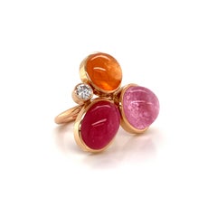 Georg Spreng - Viola Ring 18K Gold Mandarin, pink Tourmaline, Rubelite, Diamond