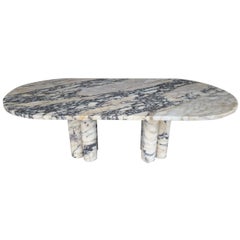 Viola Violett geädert Oval Bullet Esstisch im Stil von 1970 Mario Bellini