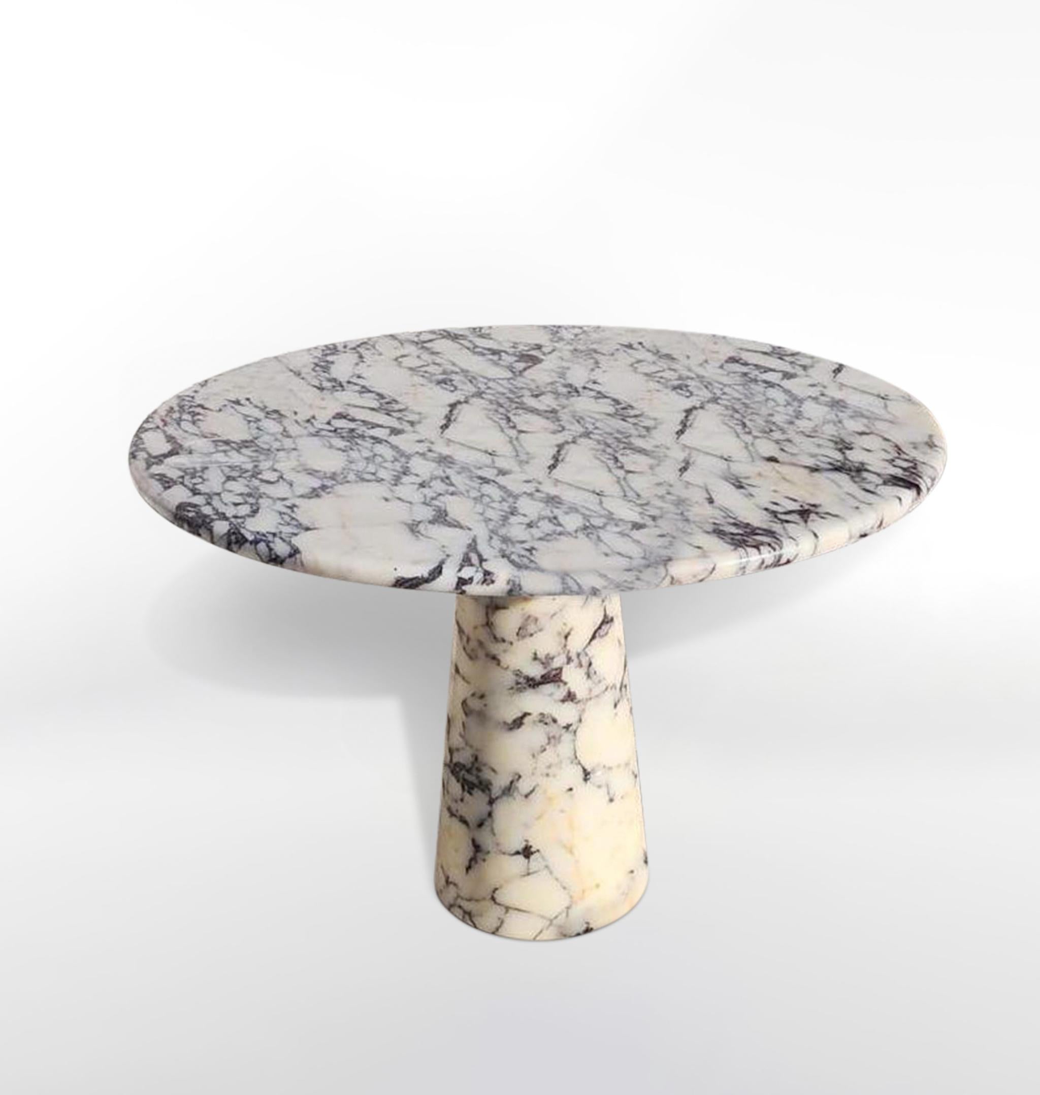 Table de salle à manger ronde Viola Veined Violet dans le style de 1970 Angelo Mangiarotti Neuf - En vente à AMSTERDAM, NL