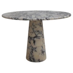 Table de salle à manger ronde Viola Veined Violet dans le style de 1970 Angelo Mangiarotti