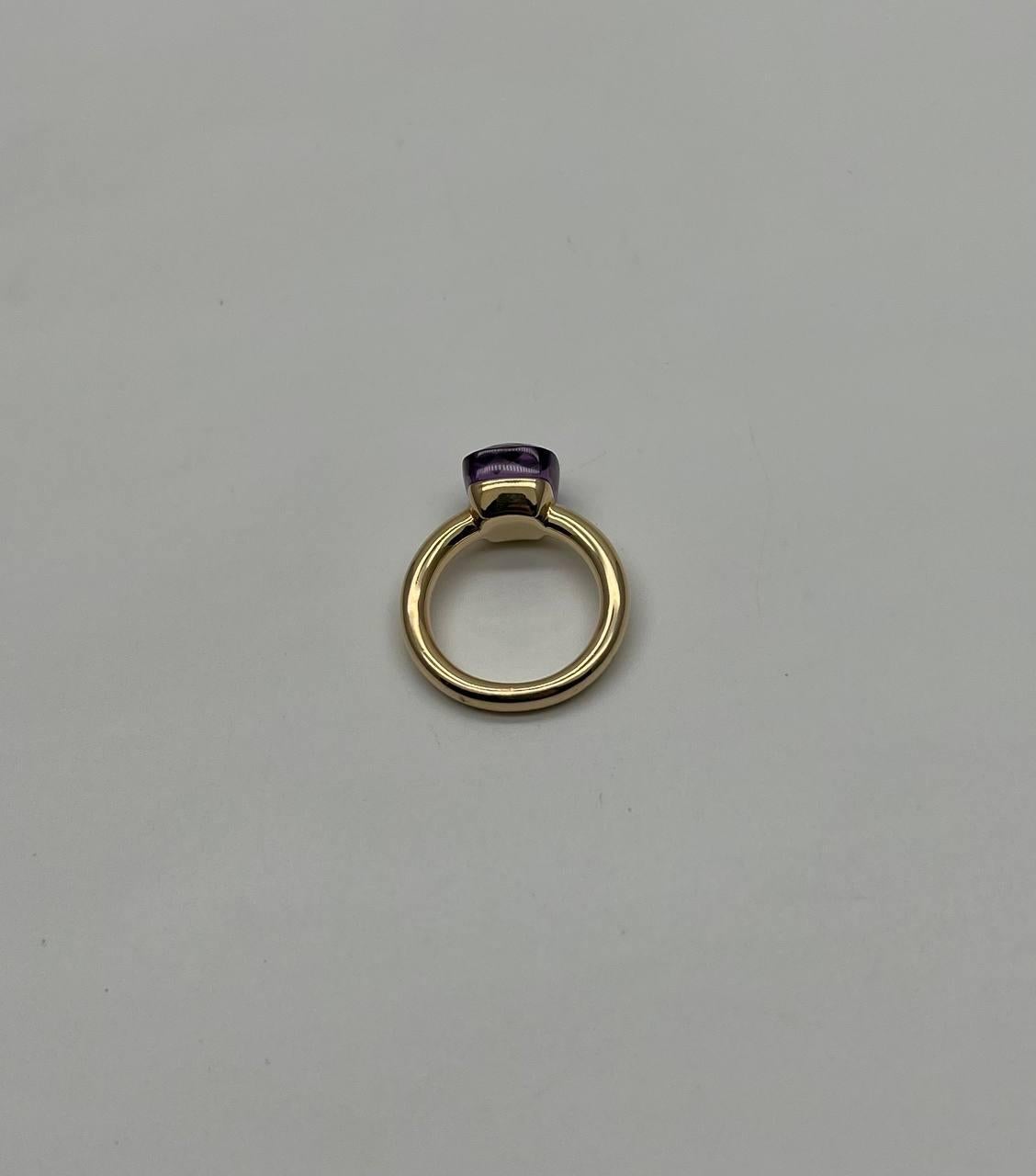 Violet Amethyst Unique Nudo Faceted Cut 14K Yellow Gold Statement Cocktail Ring For Sale 3