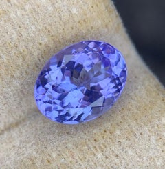 Violet Blue Natural Tanzanite 1.57 Carat Oval Cut Loose Gemstone for Ring