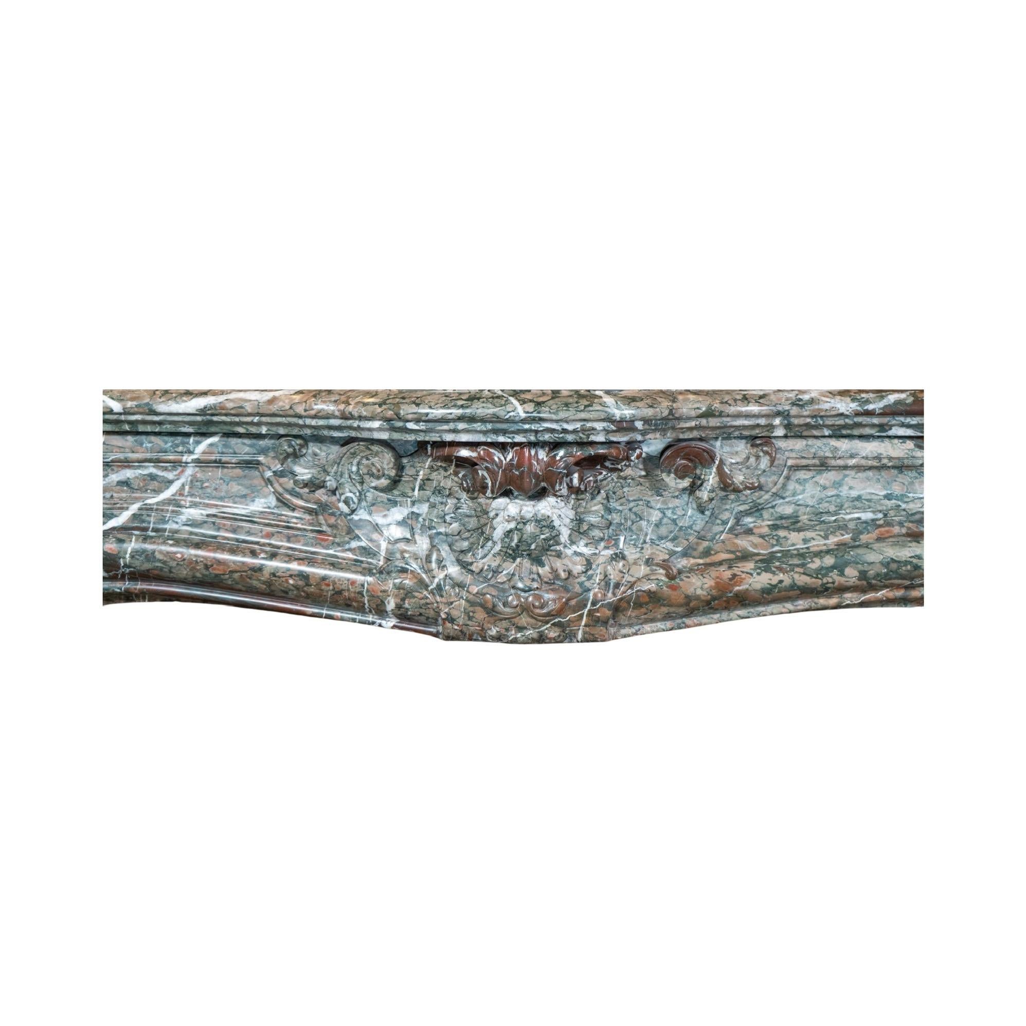 French Grand Mix Campan Marble Mantel For Sale 2