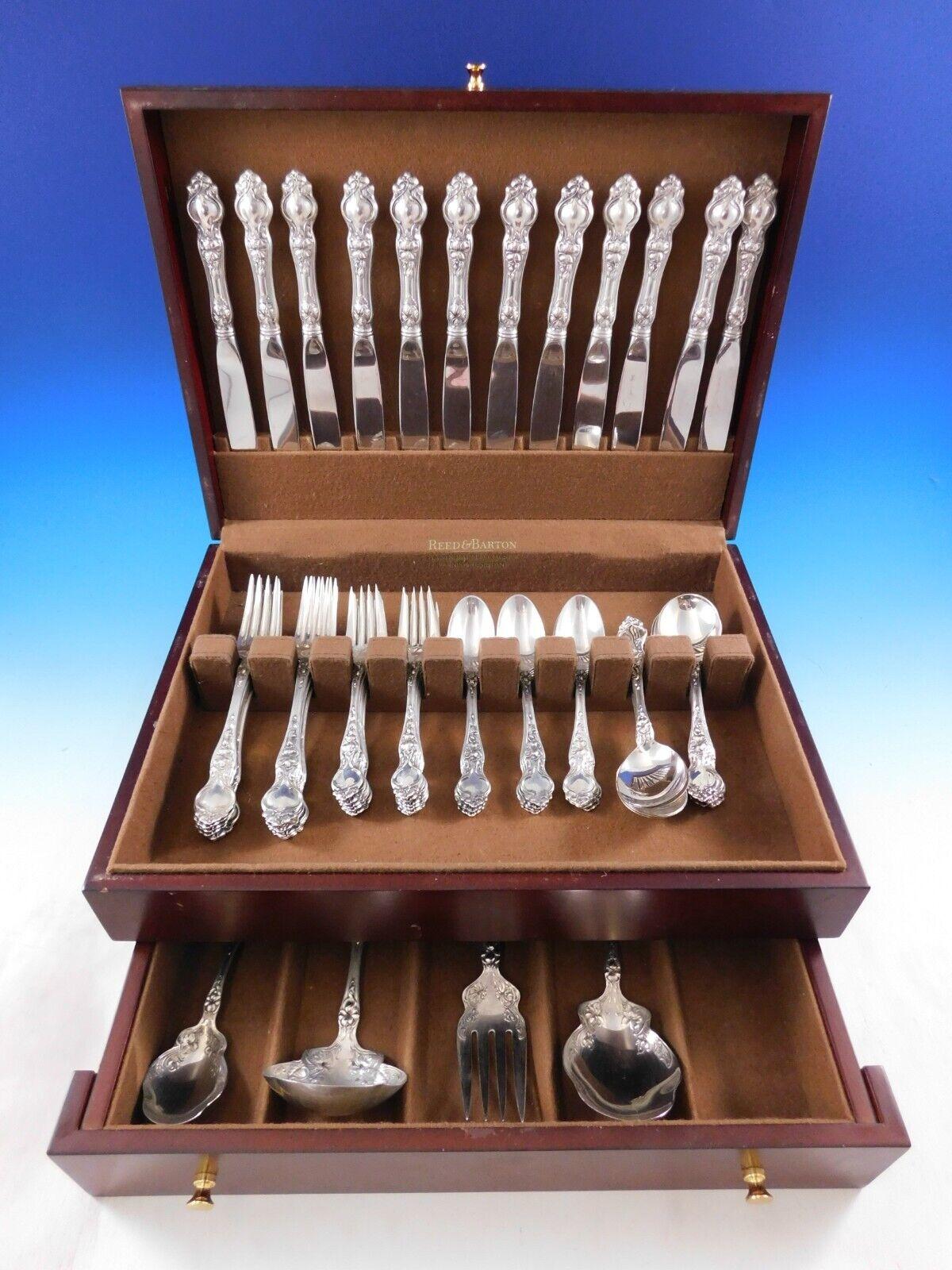 Violet by Wallace sterling silver Flatware set - 64 pieces. This set includes:

12 Knives, 8 3/4