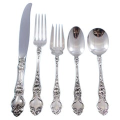 Violet by Wallace Sterling Silver Flatware Service for 12 Set 64 Pcs No Monogram