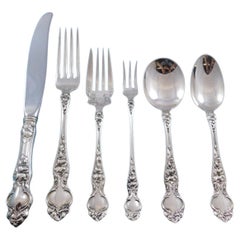 Violet by Wallace Sterling Silver Flatware Service for 12 Set 77 Pcs No Monogram