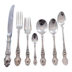 Violet by Wallace Sterling Silver Flatware Service for 8 Set 60 pcs no monograms