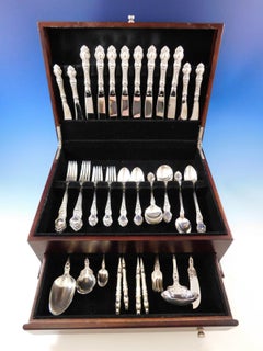 Violet by Wallace Sterling Silver Flatware Service for 8 Set 77 Pcs No Monograms
