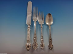 Violet by Wallace Sterling Silver Flatware Set for 12 Service, 88 Pieces