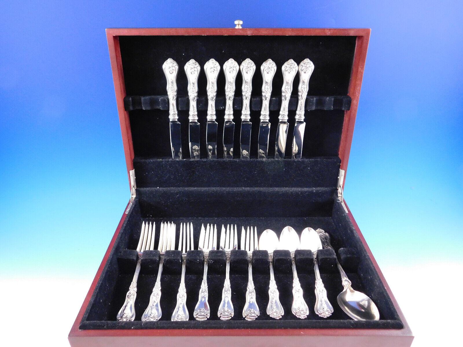 Violet by Whiting-Gorham Sterling Silver Flatware Set for 8 Service 34 Pieces For Sale 3