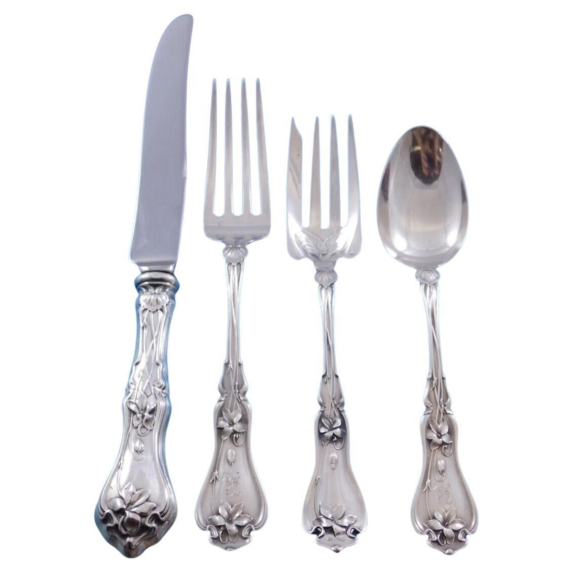 Violet by Whiting-Gorham Sterling Silver Flatware Set for 8 Service 34 Pieces