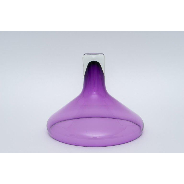 Modern Violet Colored Artisan Glass Vase