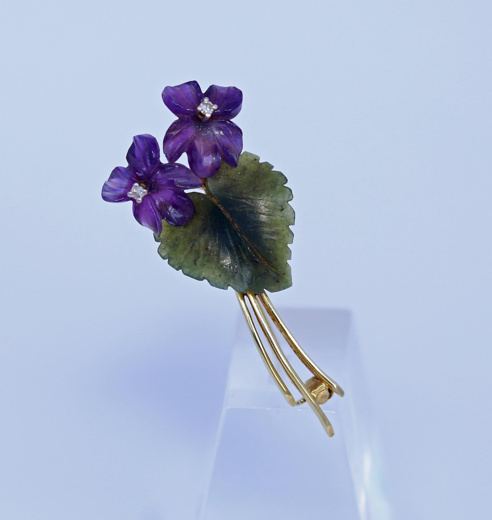 violet flower pin