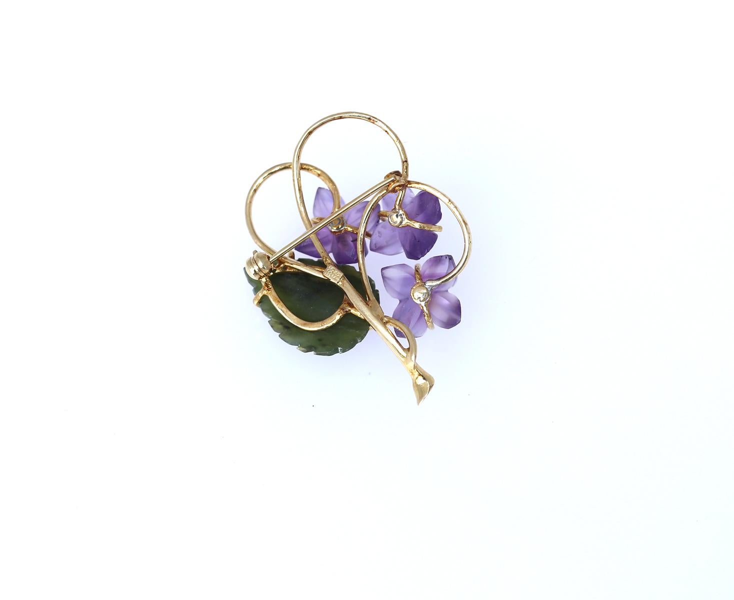 violet quartz used as decoration in brooches