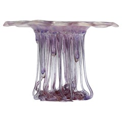 "Violet" Fluo Murano Glass Jellyfish, Venice, Handmade in Italy, 2025