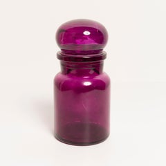 Violet Glass Mini Bottle with Stopper, 20th Century, Belgium, 1960s