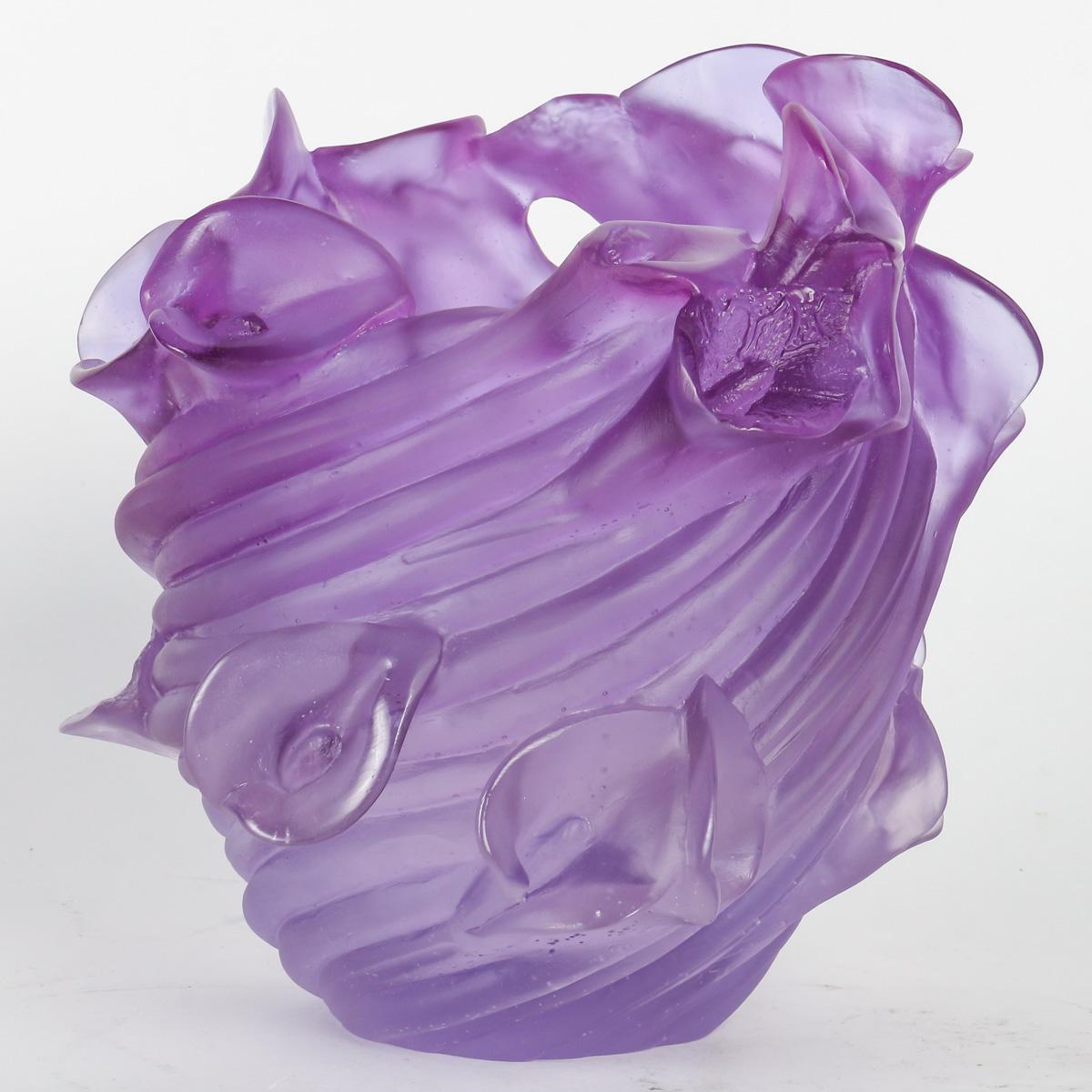 French Violet Glass Vases by Daum France