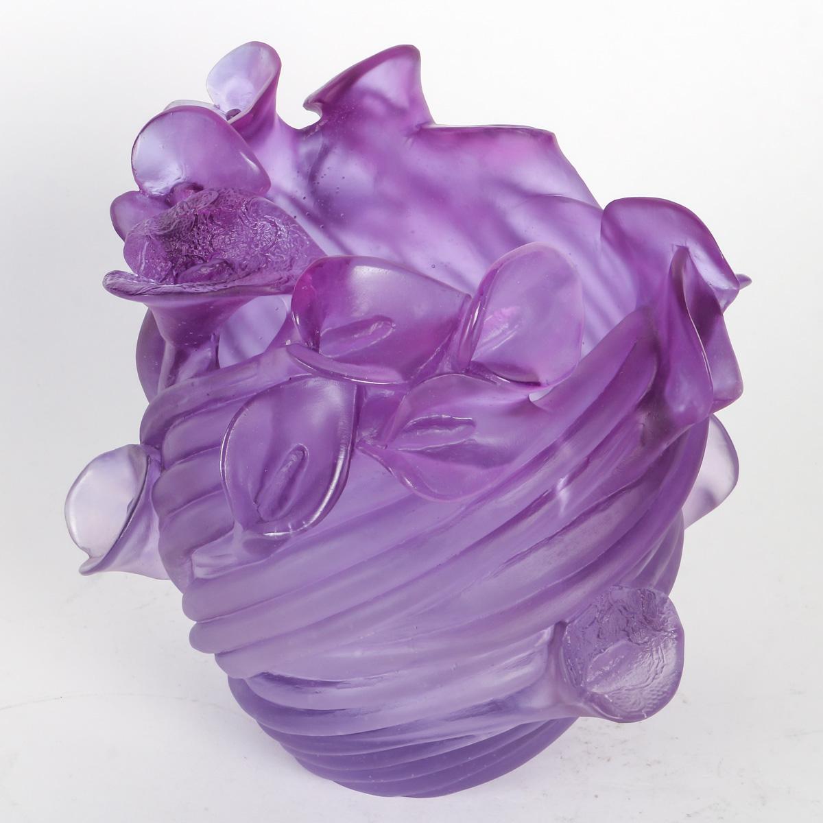 Violet Glass Vases by Daum France In Good Condition In Saint-Ouen, FR