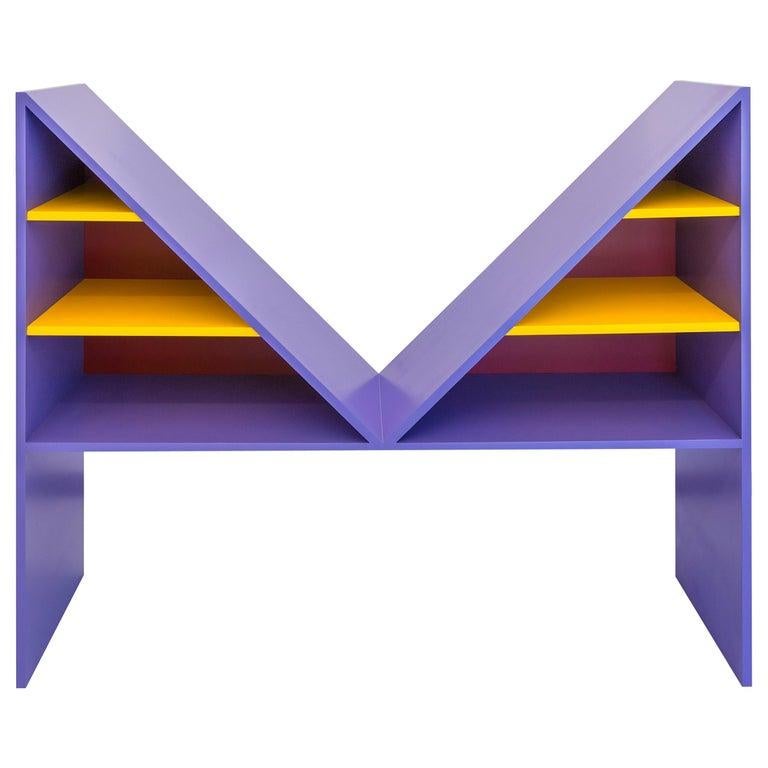 Modern Violet Lacquered Wood Bikini Bookcase by Chapel Petrassi
