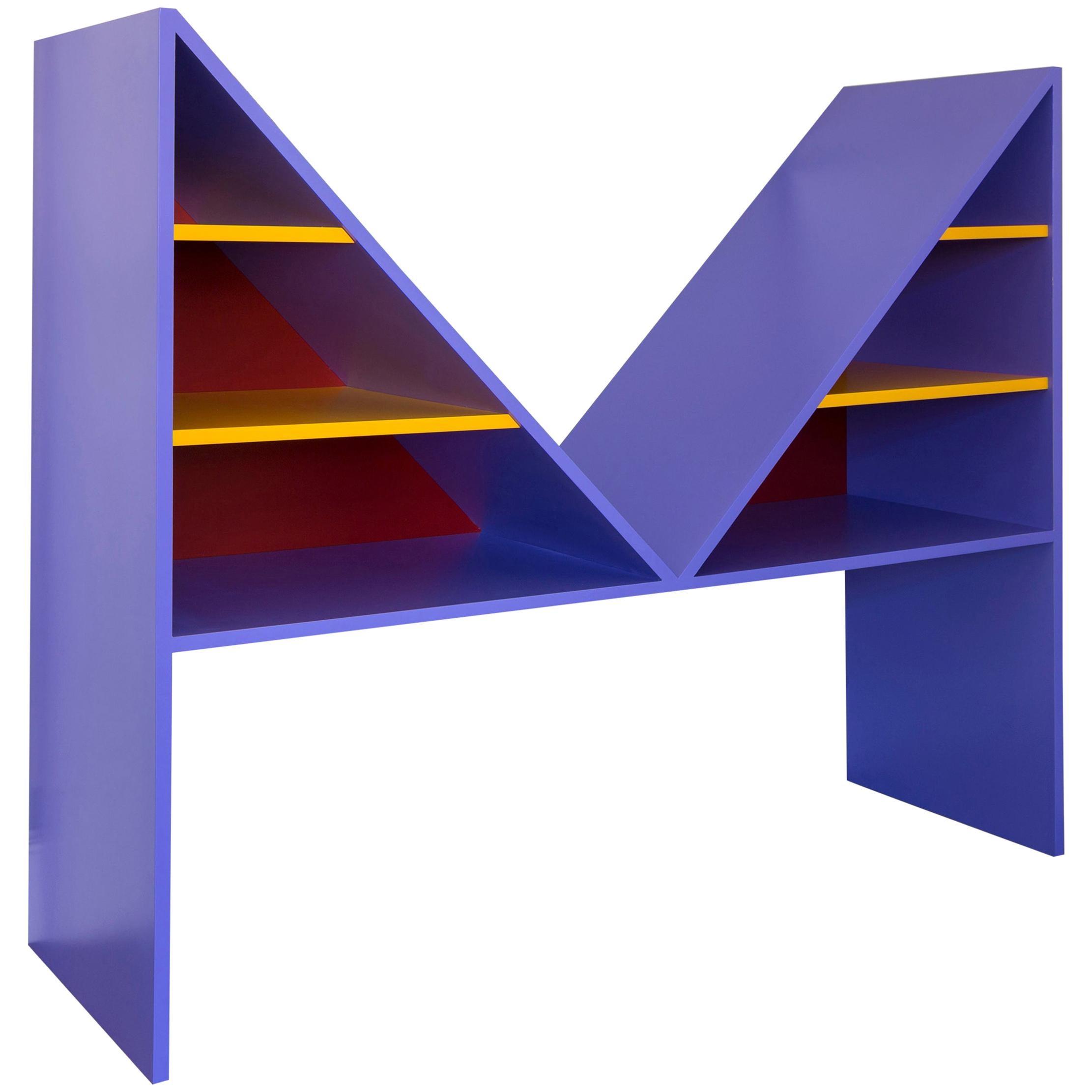 Violet Lacquered Wood Bikini Bookcase by Chapel Petrassi For Sale