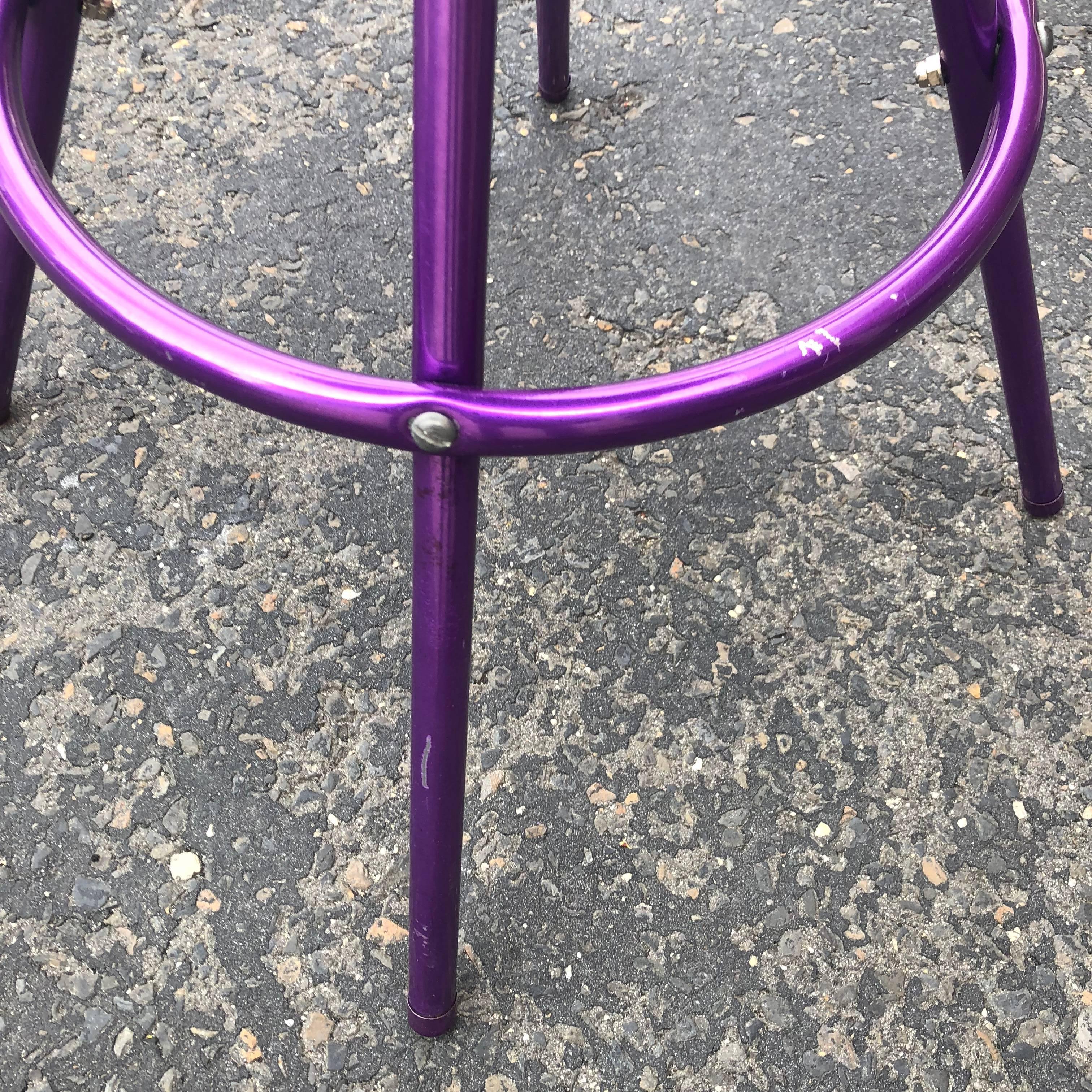 Violet Mid-Century Modern Bar Stool In The Style Of Arthur Umanoff For Sale 2