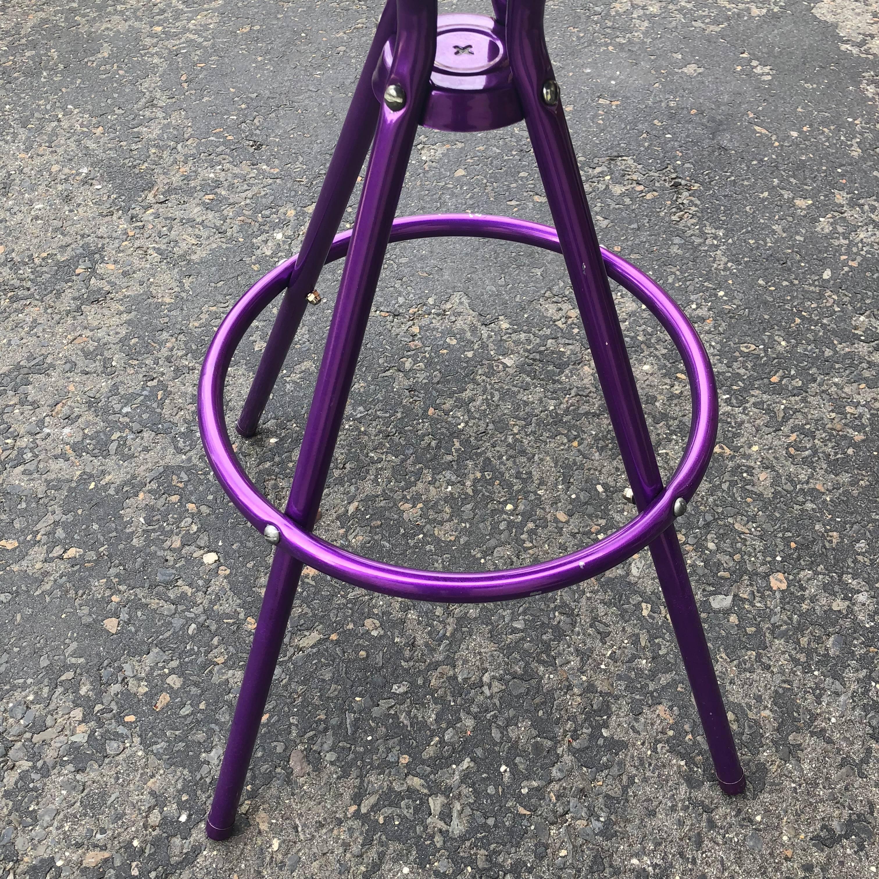 Violet Mid-Century Modern Bar Stool In The Style Of Arthur Umanoff For Sale 4