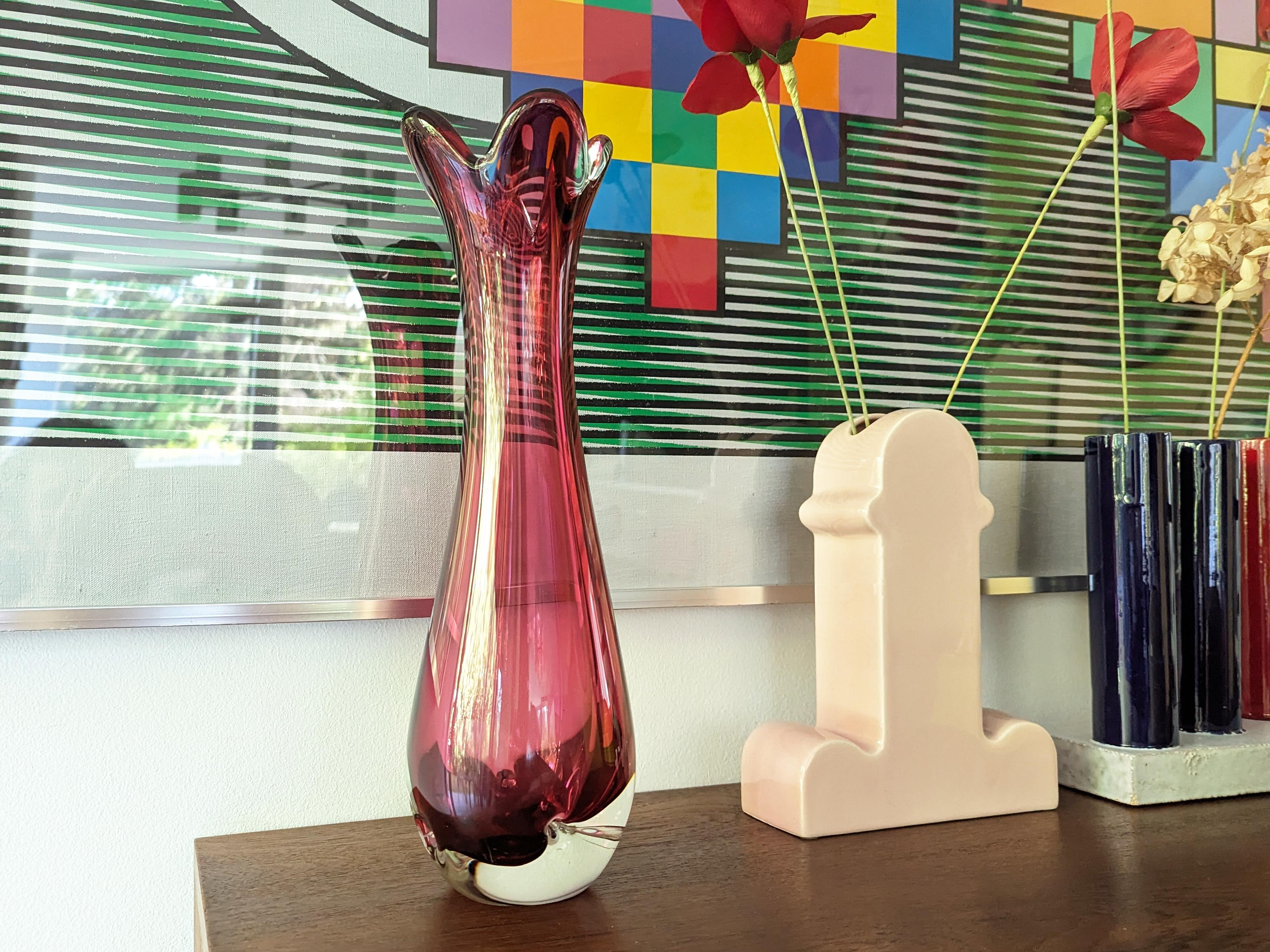 Vaso in vetro di Murano viola degli anni '60/'70 di Fratelli Toso in vendita 2