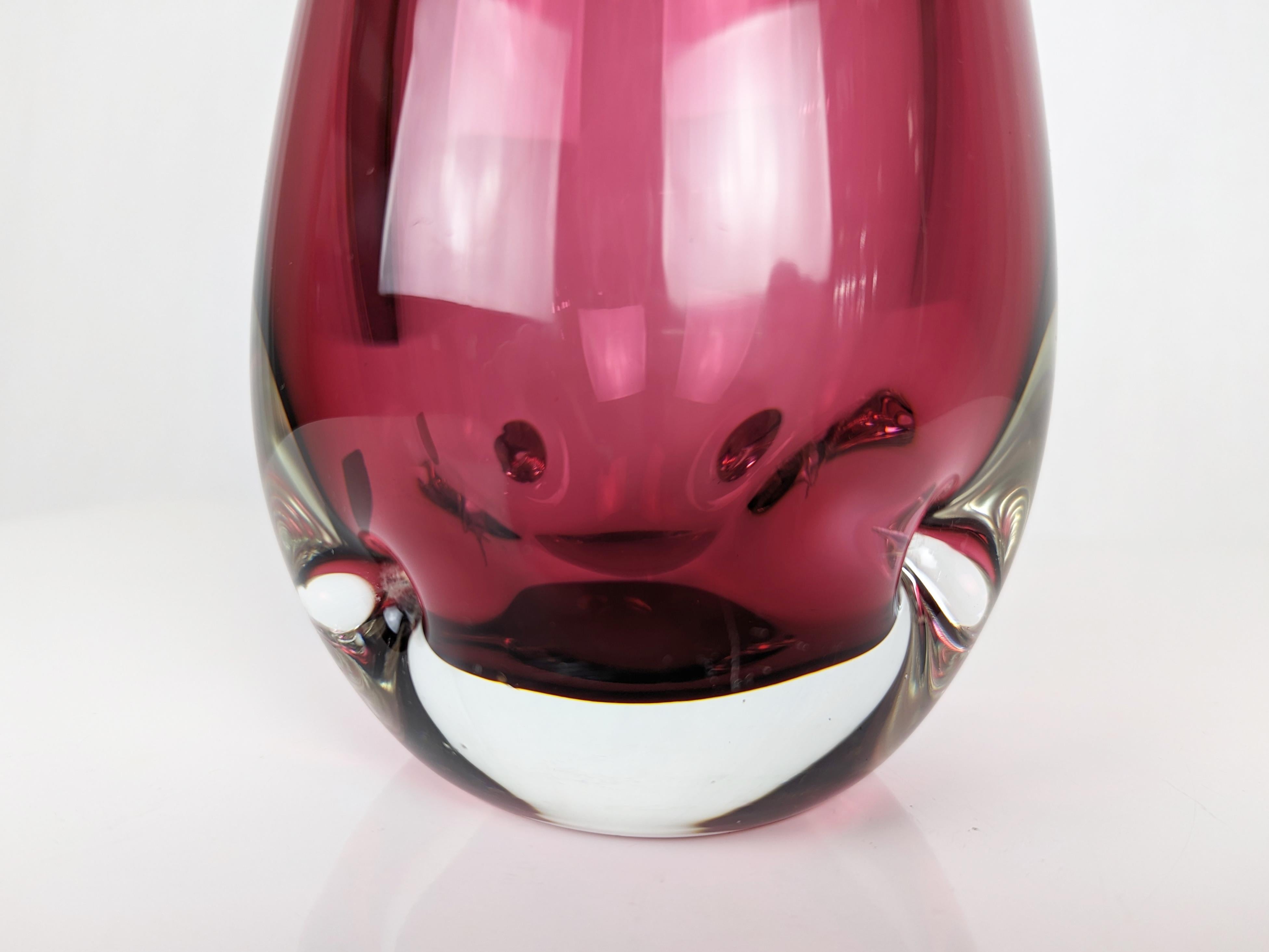 Violettes Murano-Glas 1960/70er Jahre Vase von Fratelli Toso (Muranoglas) im Angebot