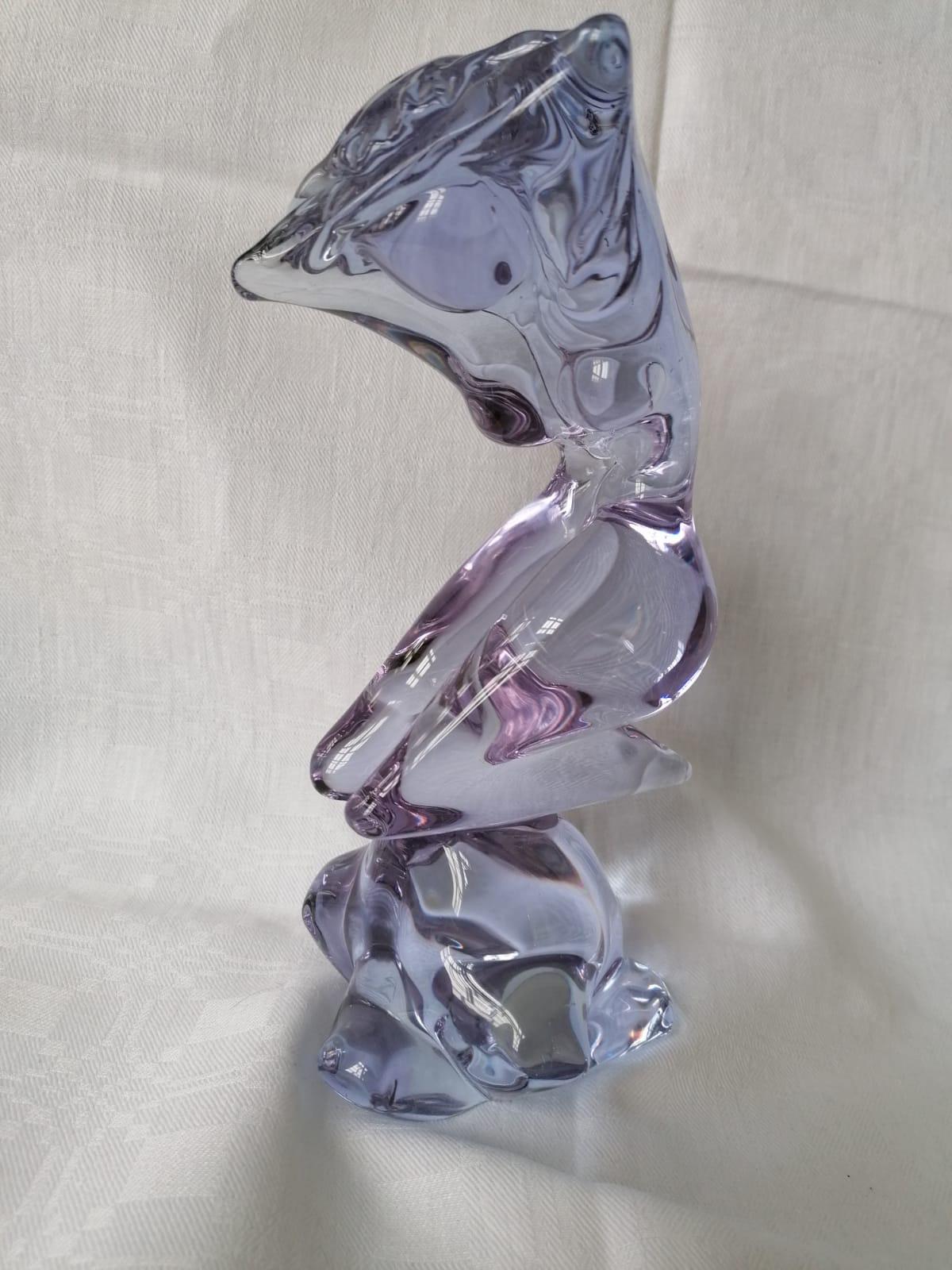 Mid-Century Modern Violet Murano Glass Sculpture For Sale
