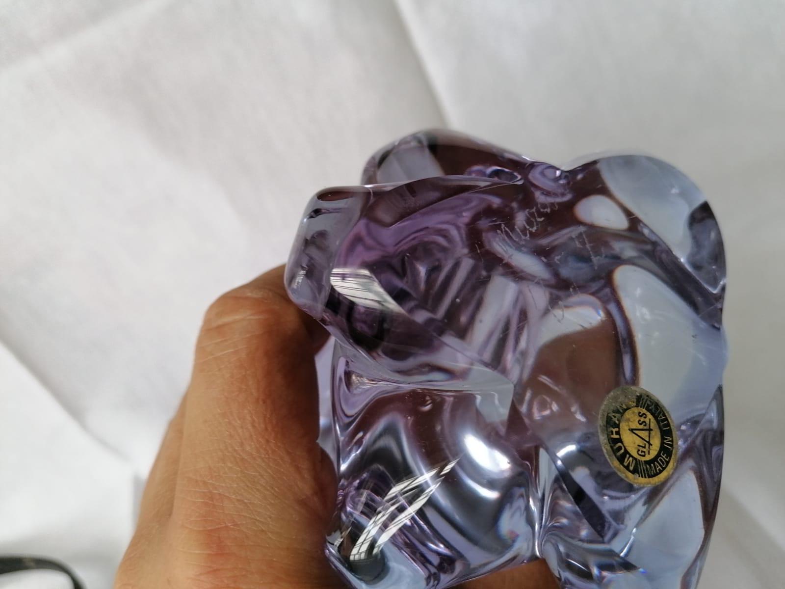 Mid-20th Century Violet Murano Glass Sculpture For Sale